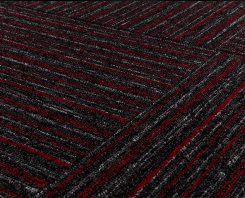 Alfombra modular solid stripes 520 rojo marca nuvow