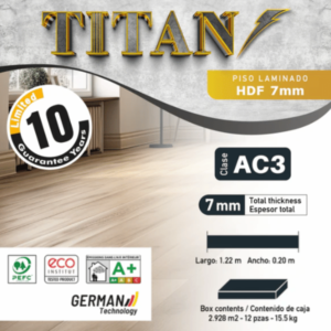 Piso Laminado Marca HARD-CO Colección Titan 7mm LMHC71NCCC