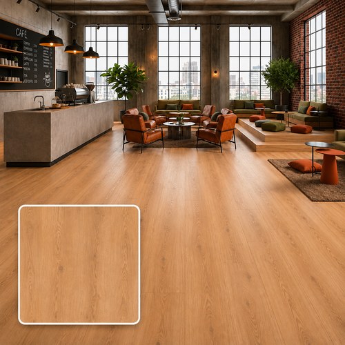 Piso_Vinilico_SPC_Jasper Piso Vinílico SPC Jasper instalado en cafetería moderna